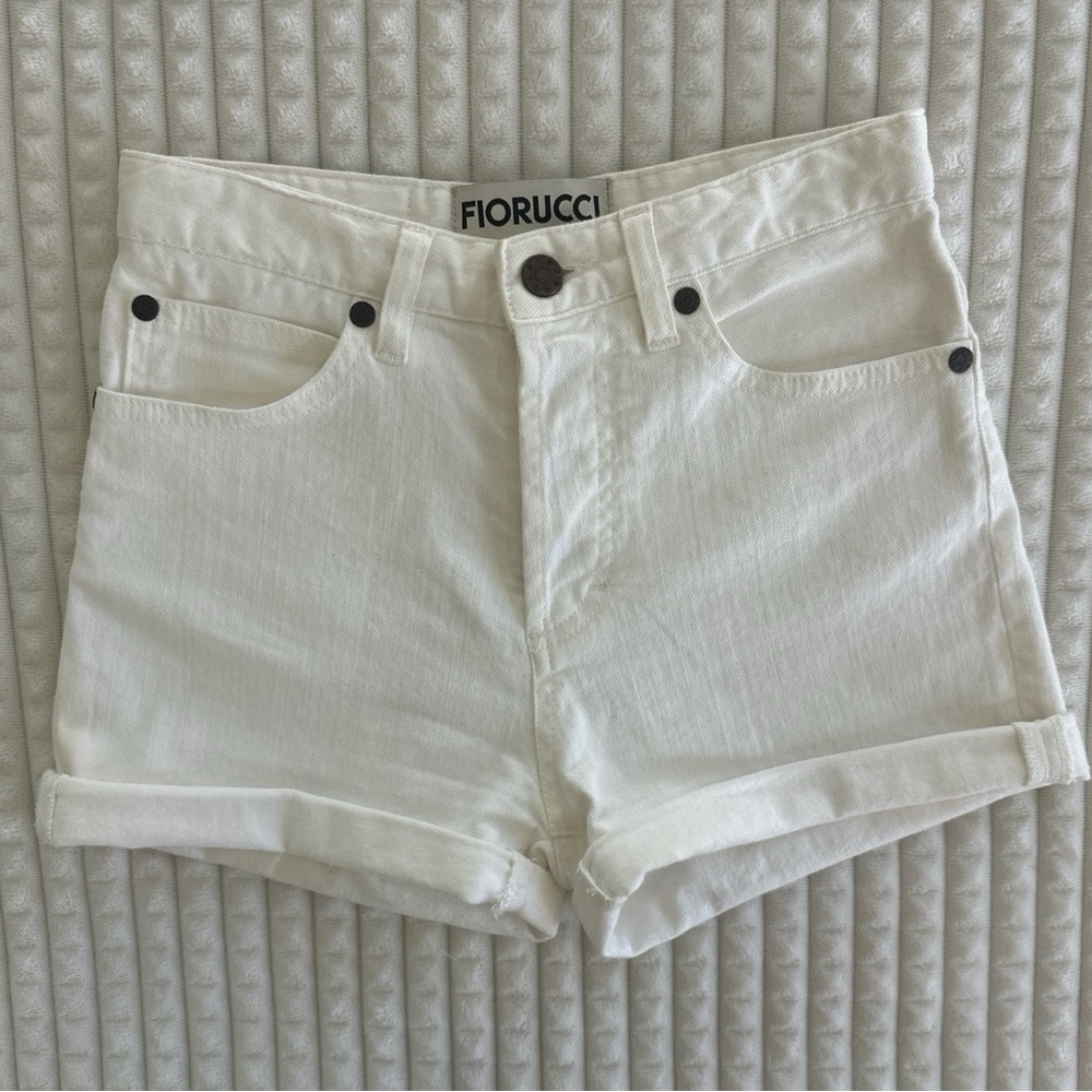 White Fiorucci denim shorts